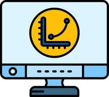 Graph Line Filled Icon vector