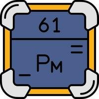 Promethium Line Filled Icon vector