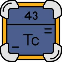 Technetium Line Filled Icon vector