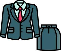 Women suit Line Filled Icon vector