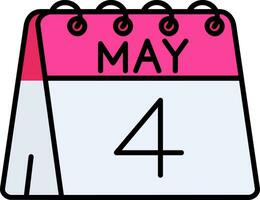 4th of May Line Filled Icon vector