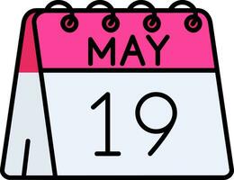 19th of May Line Filled Icon vector