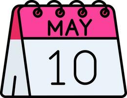 10th of May Line Filled Icon vector