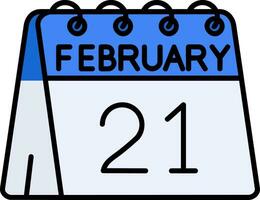 21st of February Line Filled Icon vector