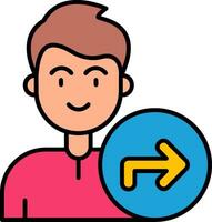 Direction Line Filled Icon vector