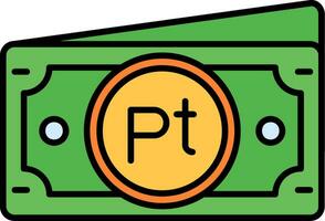 Peseta Line Filled Icon vector