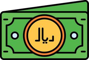 Riyal Line Filled Icon vector