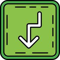 U turn Line Filled Icon vector