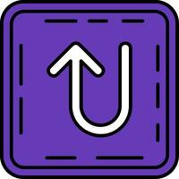 U turn Line Filled Icon vector