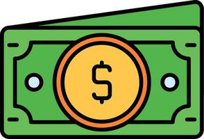 Dollar Line Filled Icon vector