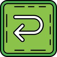 U turn Line Filled Icon vector