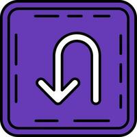 U turn Line Filled Icon vector