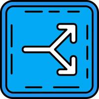 Split Line Filled Icon vector