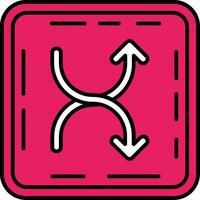 Shuffle Line Filled Icon vector