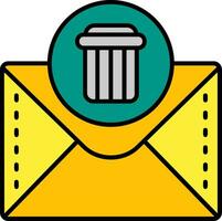 Dustbin Line Filled Icon vector