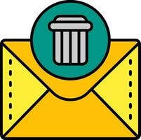 Dustbin Line Filled Icon vector