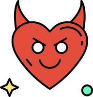 demonio línea lleno icono vector