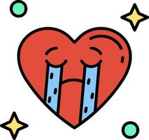 Cry Line Filled Icon vector