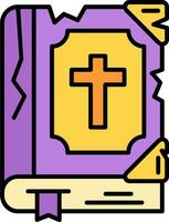 Biblia línea lleno icono vector