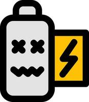 Battery dead Line Filled Icon vector