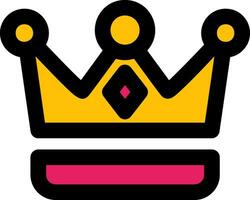 Crown Line Filled Icon vector