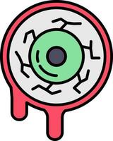 ojos línea lleno icono vector