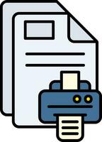 Print Line Filled Icon vector