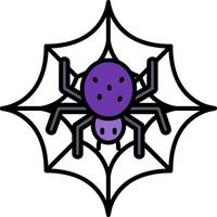 Spider web Line Filled Icon vector