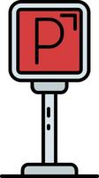 Parking Line Filled Icon vector