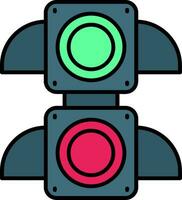 Traffic light Line Filled Icon vector