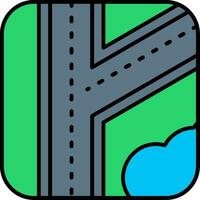 Road Line Filled Icon vector