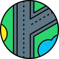 Road Line Filled Icon vector