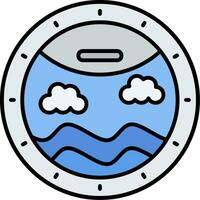 Porthole Line Filled Icon vector