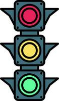 Traffic light Line Filled Icon vector