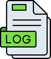 Log Line Filled Icon vector