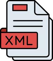 Xml Line Filled Icon vector