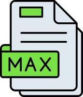 Max Line Filled Icon vector