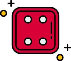 Dice four Line Filled Icon vector