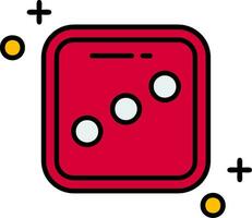 Dice three Line Filled Icon vector