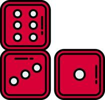 Dices Line Filled Icon vector