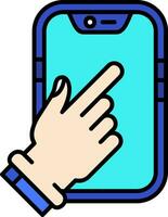 Touch Device Line Filled Icon vector