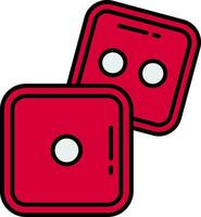 Dice Line Filled Icon vector