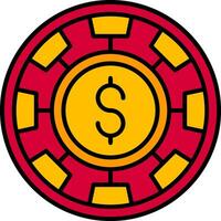 Chip Line Filled Icon vector