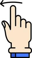 Swipe Left Line Filled Icon vector