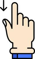 Swipe Down Line Filled Icon vector