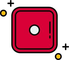 Dice one Line Filled Icon vector