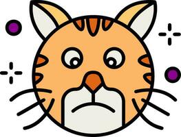 Sad Line Filled Icon vector