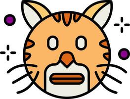 Shocked Line Filled Icon vector