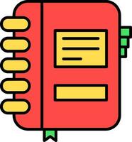 Notebook Line Filled Icon vector