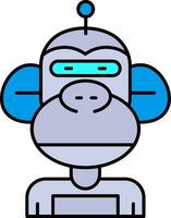 robot línea lleno icono vector